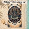 Mandala Theme Soft Beach Towel Personalized Custom Name Text Towel Portable for Beach Pool Travel