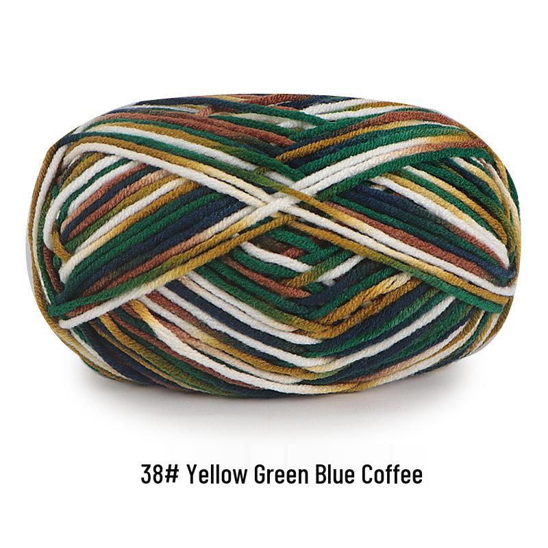 Aou Ou 5-Strand Variegated Milk Cotton Yarn Ball, Floral Medium-Thick, for Baby Scarves and Slippers.
