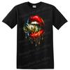 Money Lips Graphic T Shirt Dripping Gold Urban Streetwear Tee Stylish Art