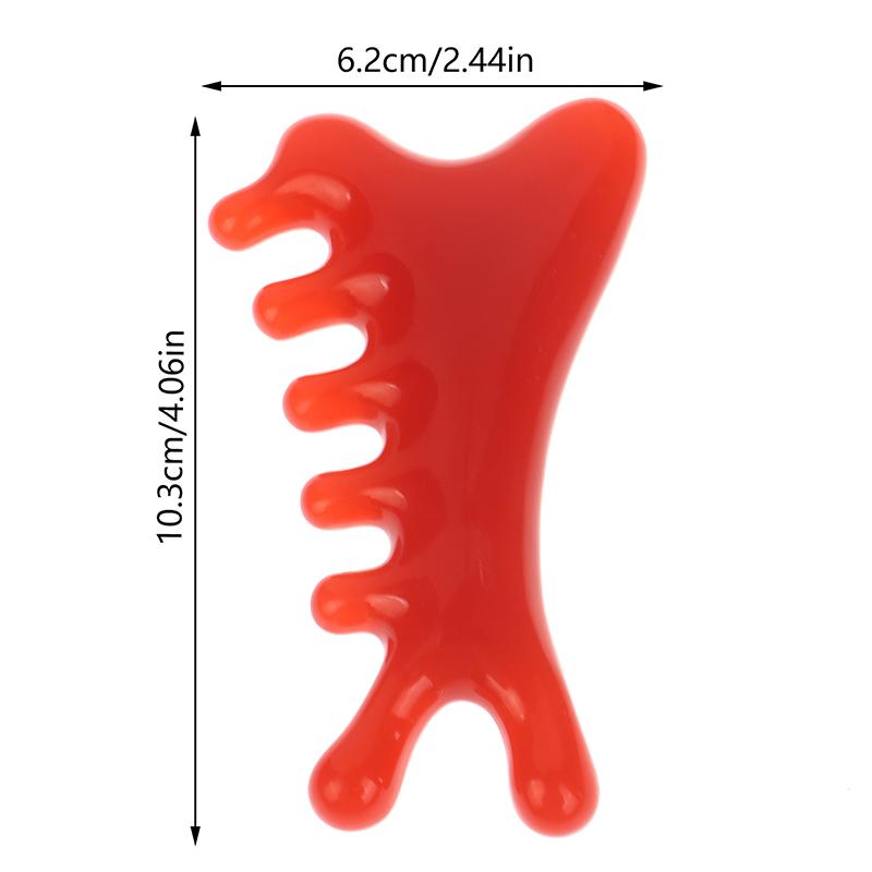 Body Meridian Massage Comb Resin Five Wide Tooth Comb Acupuncture Therapy Blood Circulation Anti-Static Smooth Hair Comb