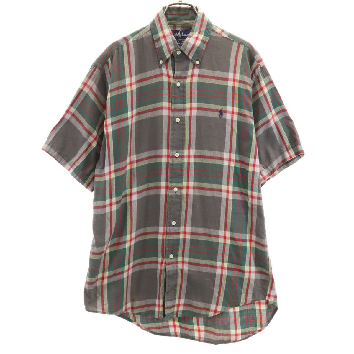 

RALPH LAUREN Check Pattern Short sleeve Button down shirt S BLAIRE Men s Used