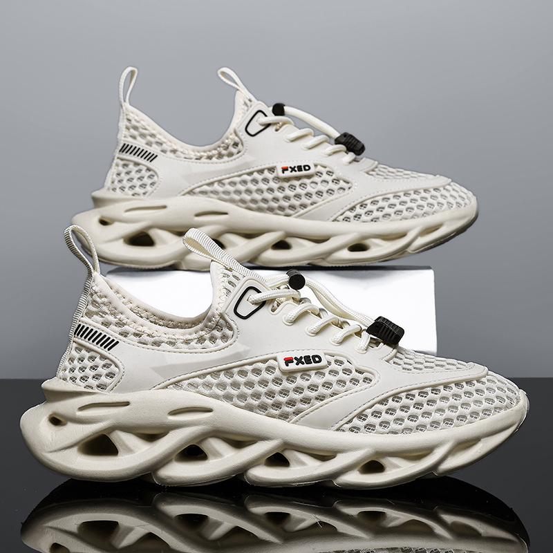 YRZL Men's Running Shoes Breathable Mesh Soft Sole Anti Slip Casual Sneakers Lightweight Comfortable Sports Shoes
