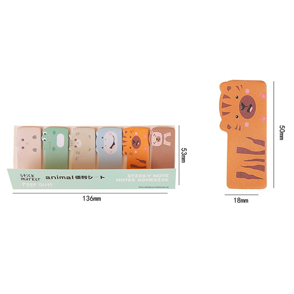 1 sztuka Kawaii Artykuły Papiernicze Kreskówkowe Zwierzęta Notatnik Zakładki Flagi Zakładki Indeksowe Karteczki Samoprzylepne Naklejki z Papieru Etykietowego