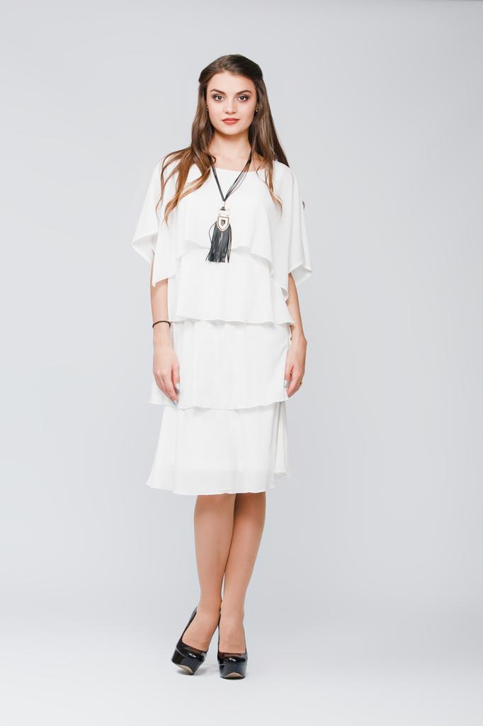 Шифонова сукня з каскадами до коліна в різних кольорах