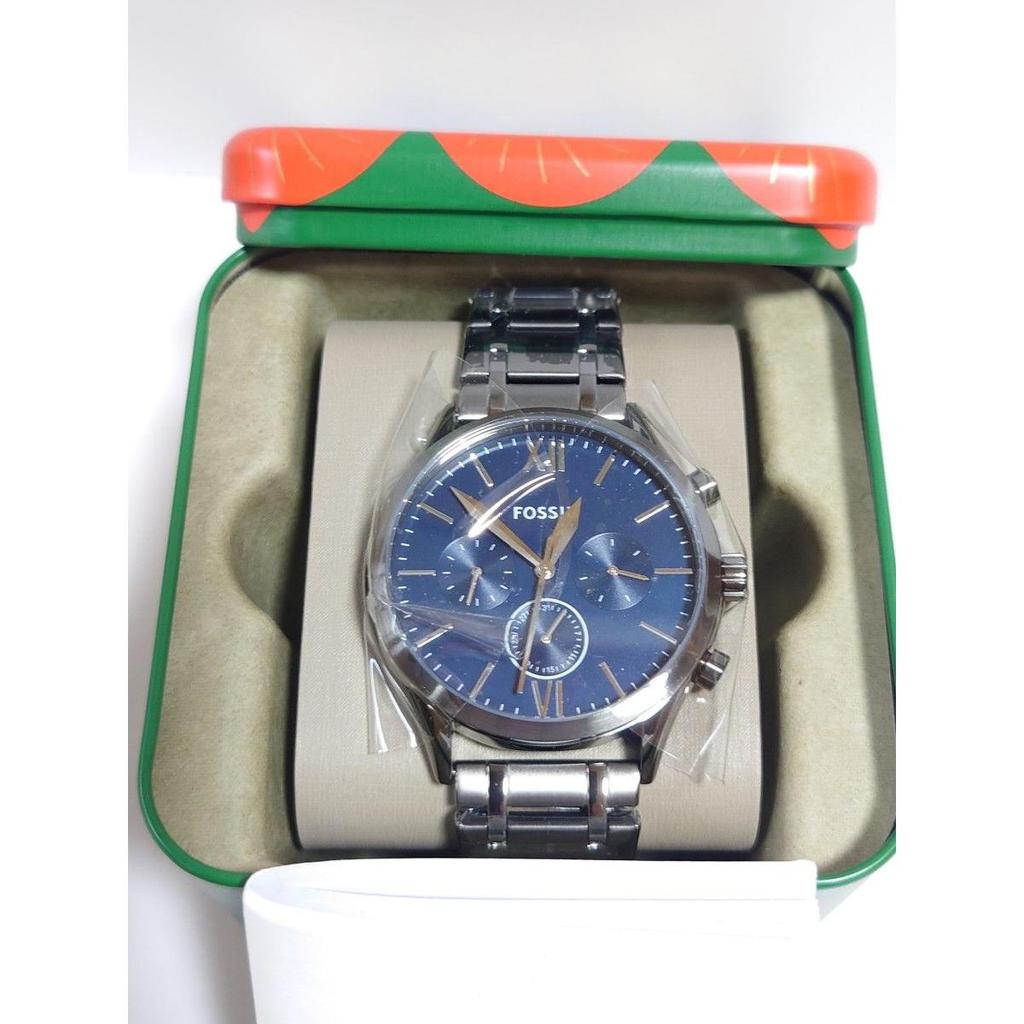 Used New and unused FOSSIL men's watch blue dial chronograph