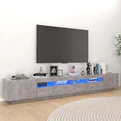 Vidaxl TV Cabinet with LED Lighting, Concrete Gray, 260X35X40 Cm