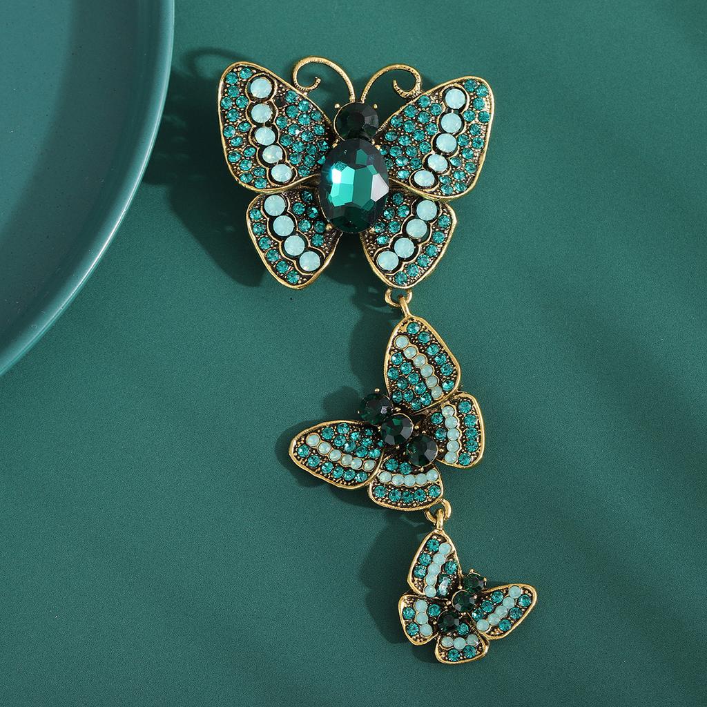 Rhinestone Butterfly Brooches for Women Unisex Insect Pin Event Party Funny Luxury Gifts Backpack Decoration Clothes Accessories