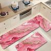 1ks Růžový mramorový vzor Podložka na podlahu Moderní Kuchyňský polyesterový Koberec Protiskluzový Barevný Vnitřní Koberec, Pro Domácí Koupelnu Ložnici Obývací Pokoj Dekor