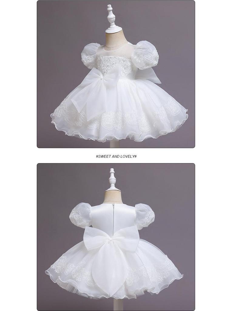 Beliebtes Baby Mädchen Erstgeburtstags- & Hochzeitsblumen Prinzessinnenkleid für Klavieraufführung