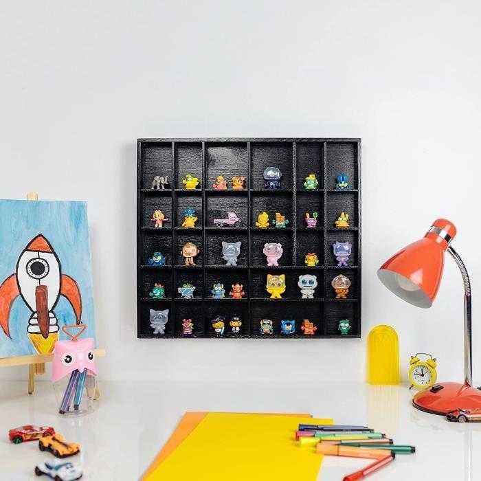 Organiseur tiroir - CREATIVE HOME - Vitrine Plateau Bois Noir - 28 Compartiments - 44,5 x 40 x 3 cm