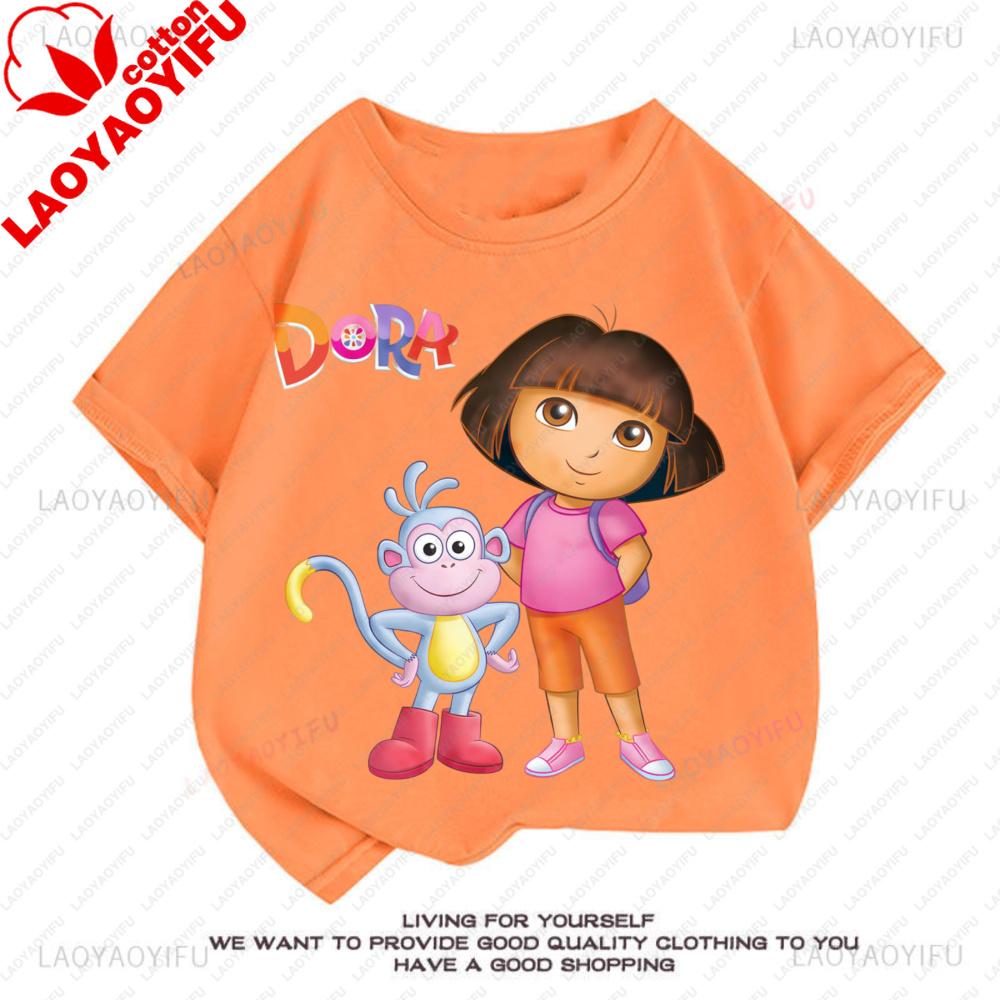 Doras The Explorers T Shirt Summer Short Sleeve Tee Novelty Fashion Graphic T Shirts Cotton Vintage Printed Shirt Camisa Clothes