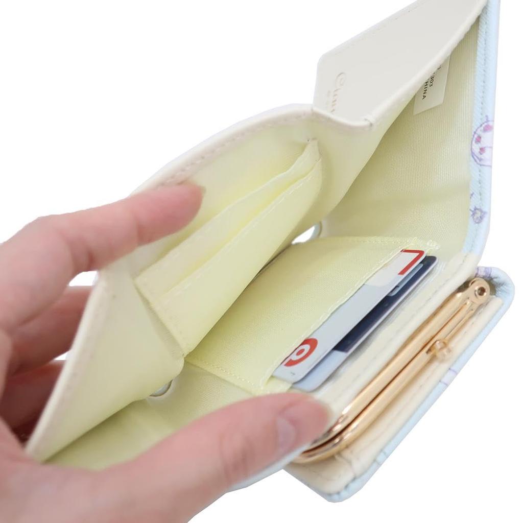 Faux Leather Clasp Cinnamon W108 X H82 X D38mm [Aldi] Wallet, Tri-Fold, Purse, Sanrio, Women's, Roll,