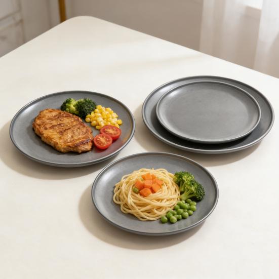 Stainless Steel Double Layer Tray Heat-Resistant Serving Platter for BBQ Steak Western Cuisine Dishwasher