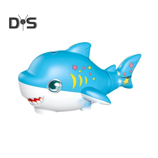 

Электрическая игрушка-акула с надувным мячом и музыкальным светом, качающийся хвост, ходячая игрушка-акула, обучающая игрушка для ползания в виде морского животного, подарок для малышей, мальчиков и девочек синий