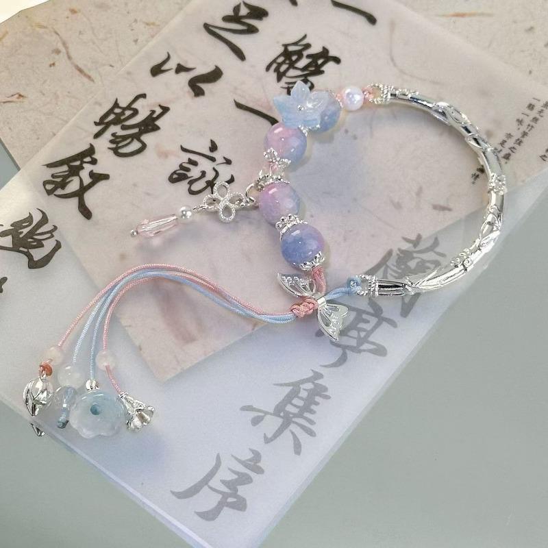 New Chinese Style Adjustable Braided Beaded Bowknot Bracelet For Women
