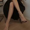 New Summer Transparent Pearl Sandals Women Sexy High Heels Women Sandalias Stiletto Shoes Women Party Sandalias De Las Mujeres