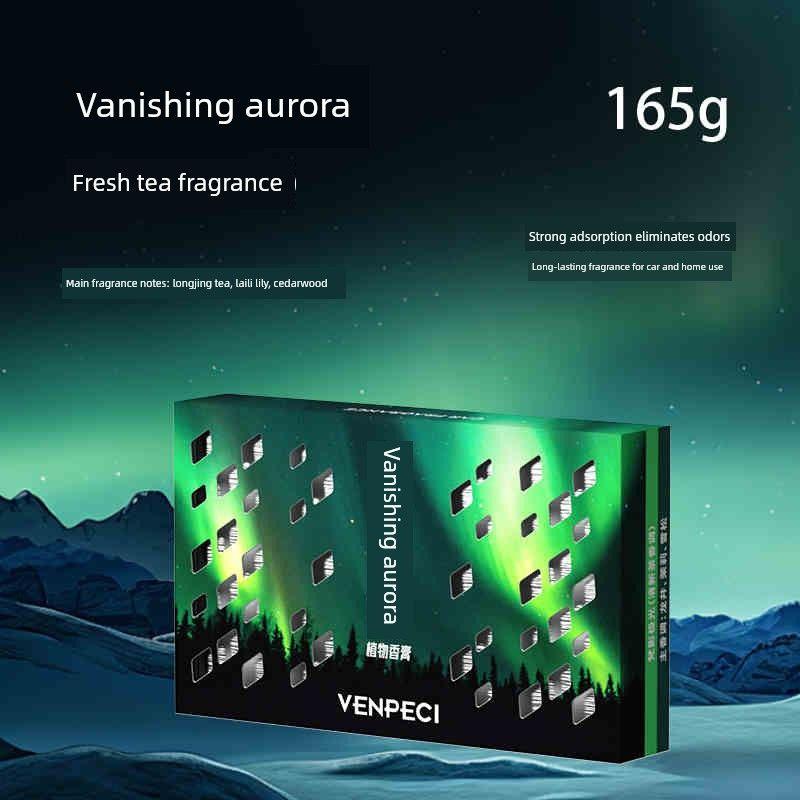 

Venpeci Car Aromatherapy Solid Balm Classy Car Deodorant Perfume Lasting Fragrance Fragrance 1 Box [Fan Shadow Aurora] 165g Fresh Tea Fragrance