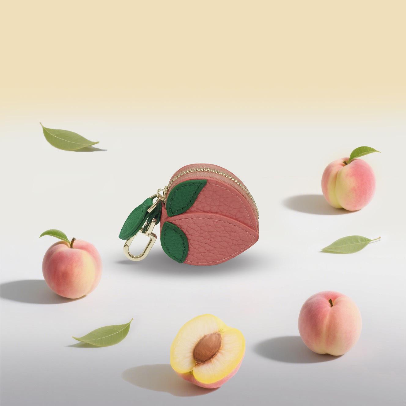 Стильный кожаный брелок-кошелек для монет с подвеской в виде фрукта