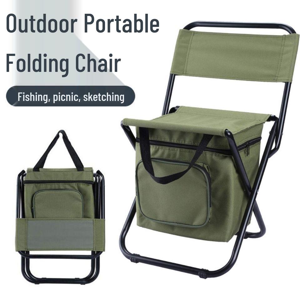 A1R Fishing Chair: Multifunctional Folding Outdoor Chair with Portable Ice Chest, Lightweight Backrest, and Fishing Stool.