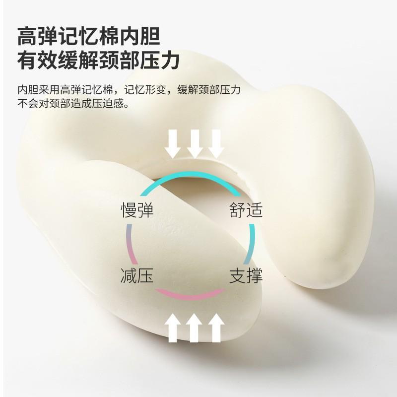 Travel U-Shaped Neck Pillow With Removable Cover Memory Foam Airplane Car Office Nap Adult Comfort Support