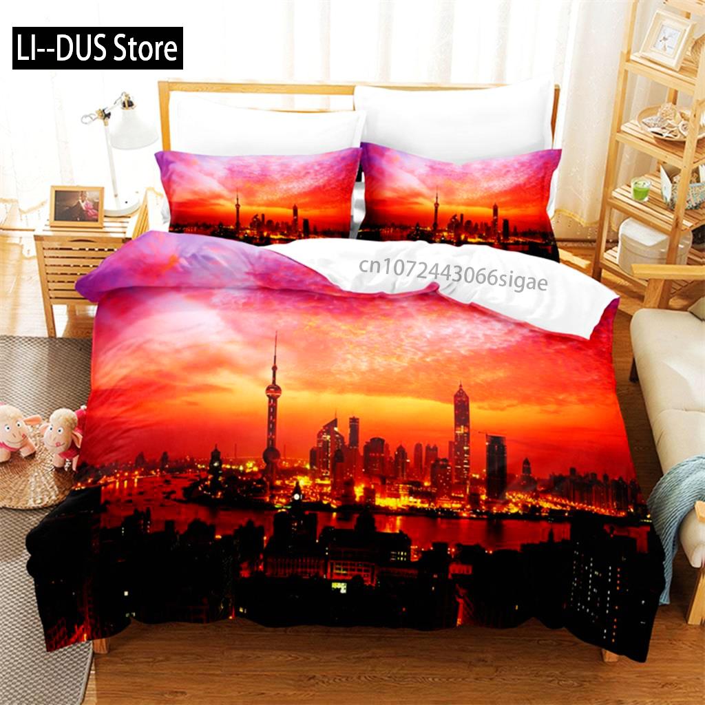 Beautiful Coastline City Bedding Set Duvet Cover Set 3d Bedding Digital Printing Queen Size Bed Set Fashion Design