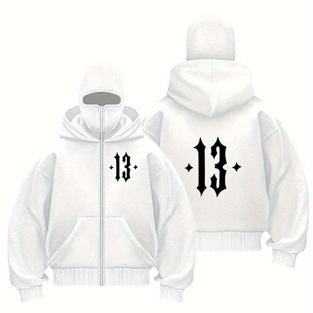 

Men s Hooded Zipper Sweatshirt - Loose Fit Street Jacket Zipper Hoodie Warm and Frost Resistant Clothing XXXL белый