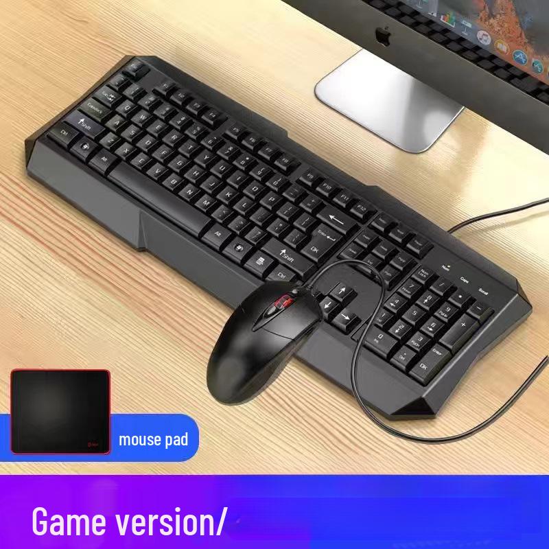 Wired Silent Mechanical-Feel Keyboard and Mouse Set for Desktop and Laptop