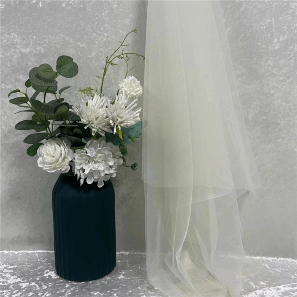 

160X100cm Soft Tulle Fabric Green Yarn Soft Dense Mesh Mesh Fabric Solid Color Rose Flower Pattern Tulle Net Fabric Wedding Arch 160 x100cm білий