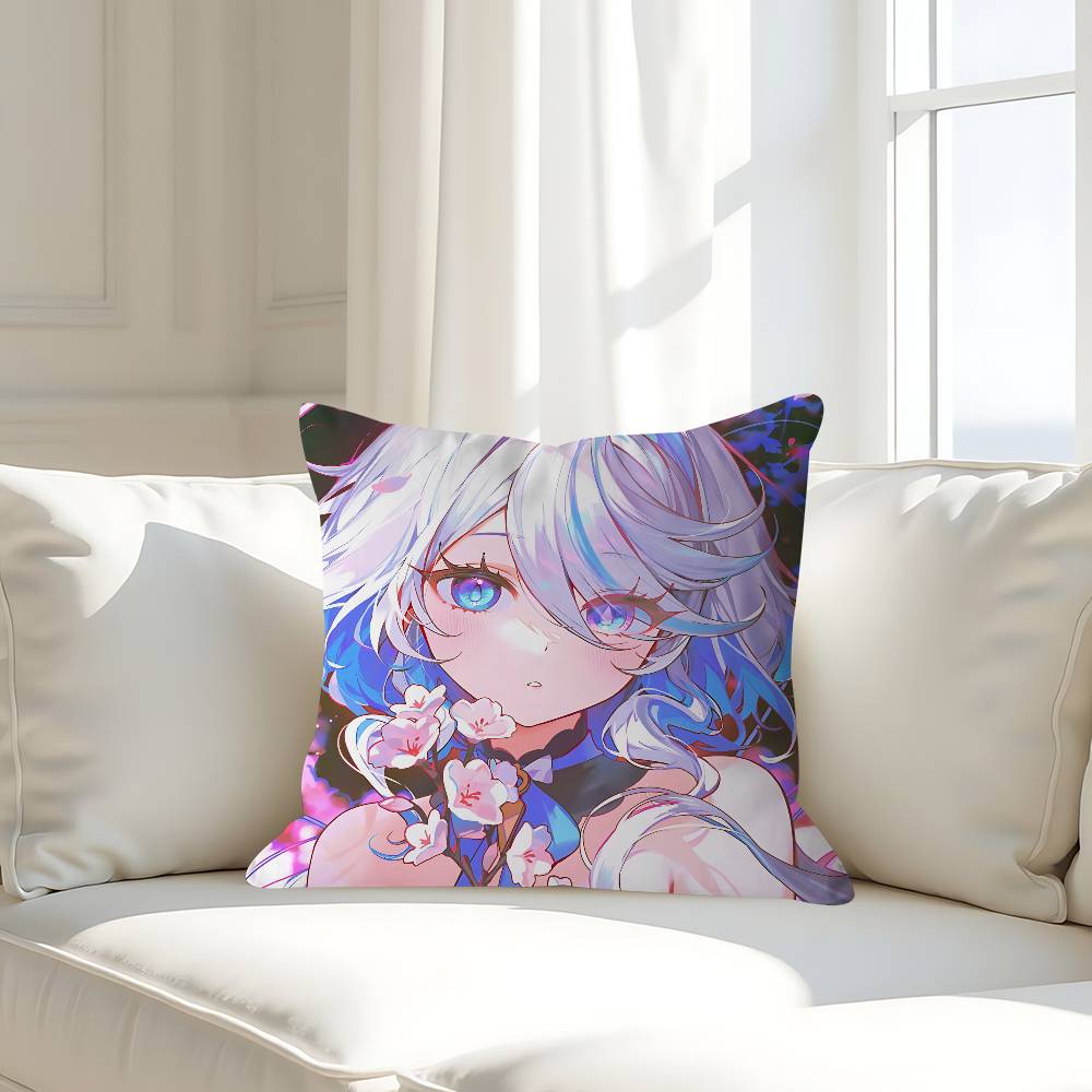 Genshin Impact Furina Kissenbezug Abnehmbarer Waschbarer Kissenbezug – Ganzjahresweiches Leinen