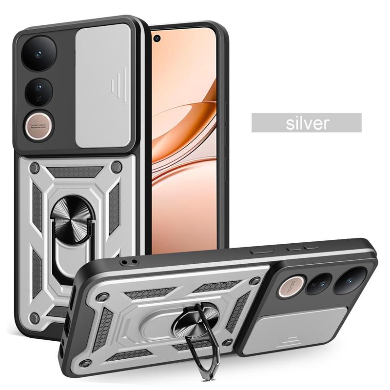 Armor Case For Vivo V50 Lite 5G Cover Lens Protection With Ring Magnetic Holder Coque Fundas Capa