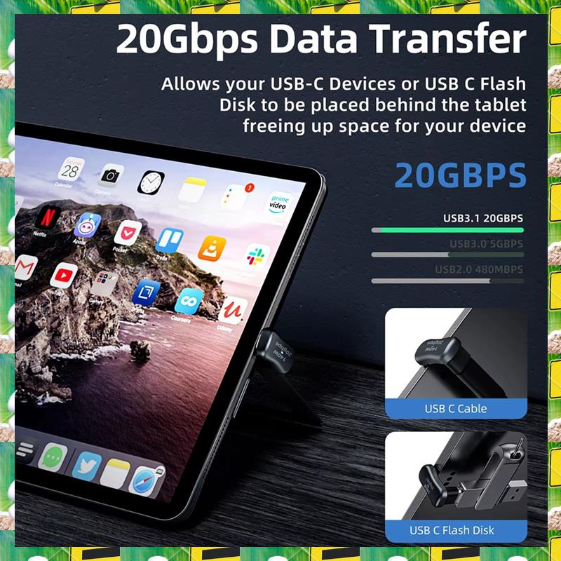 3C Electron 180 Degree Angle USB C Adapter USB-C PD Charging Tablet USB C U Shape Converter For Steam Deck Accessories,180 Degre