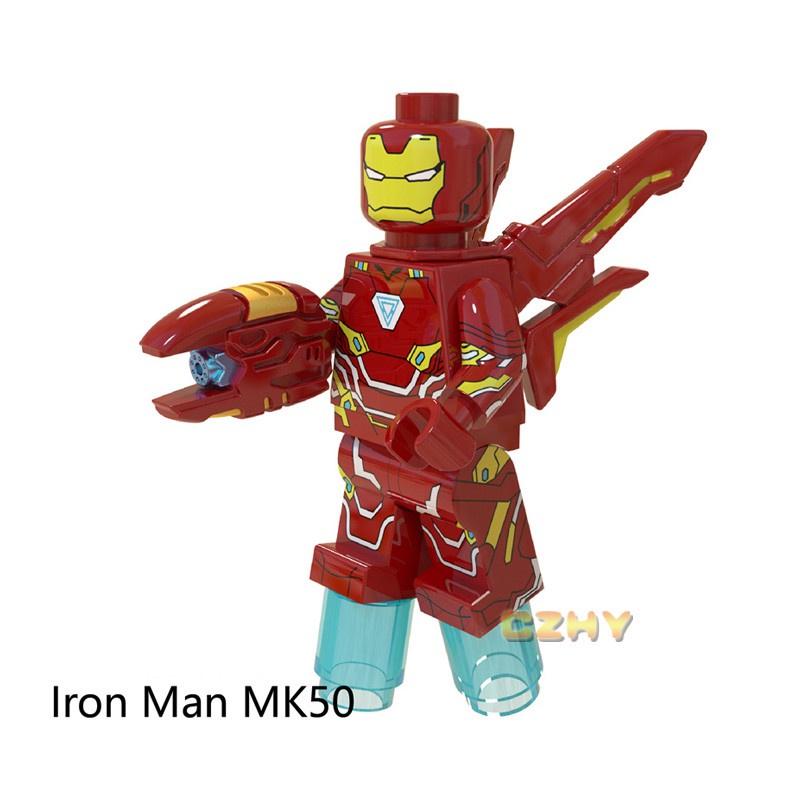 Captain Marvel Minifigures Super Heroes Outrider Iron Man MK50 MK1 MK5 MK85 MK41 Building Blocks Model Bricks Sets Toys for Children WM6055