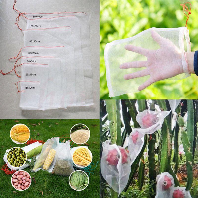 Durable Garden Plant Drawstring Net Bags Keep Insects And Pests Away From Fruits