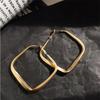 Gold Color Big Square Hoop Earrings For Women Exaggerated  Geometric Irregular Circle Earrings Jewelry