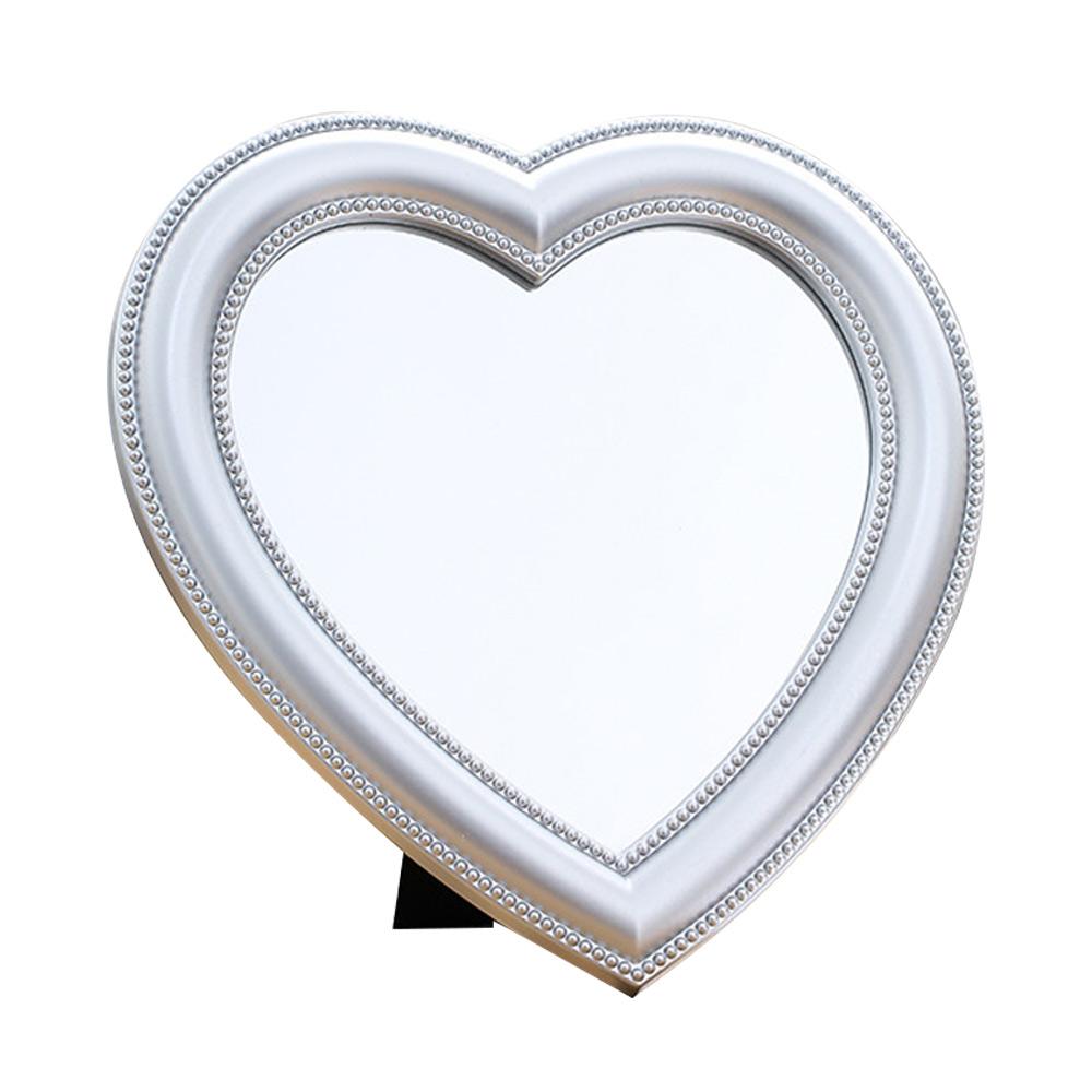 Portable Cute Wall hanging Women/Girls Makeup Mirror Cosmetic Mirror Heart Shaped Handheld