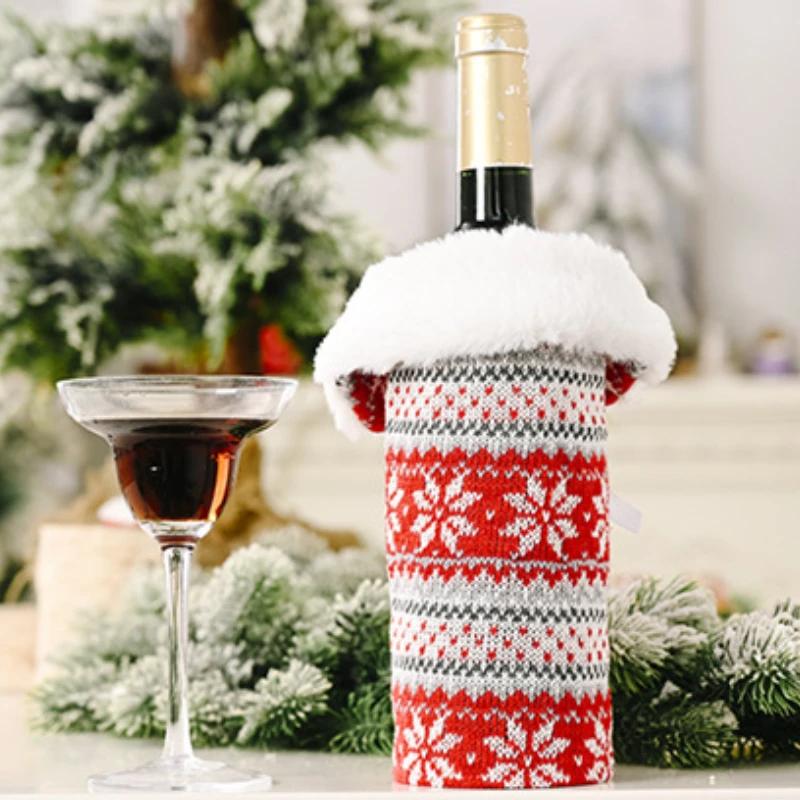 Xmas Navidad Merry Christmas Wine Bottle Cover Wine Bag Natal Decor Ornament Party Dinner Table Decoration Gifts New Year 2025