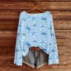 Womens  Fall Sweaters Long Sleeve Print Tops Pullover Sweaters Loose Dressy Casual Basic Clothes