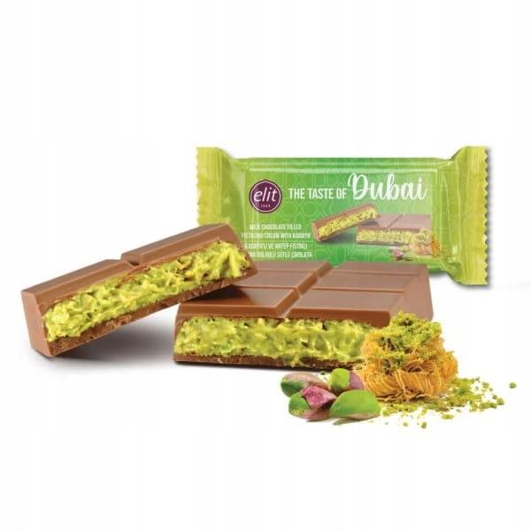 SuperMerchantPL Pistazienschokolade 90g - Dubai, Milchschokolade, Kadayif, Süßer Snack