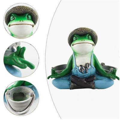 Kvalitní žabí květináč Meditace Žába Květináč Krásný držák na květiny Atraktivní design Perfektní pro malé pěstování