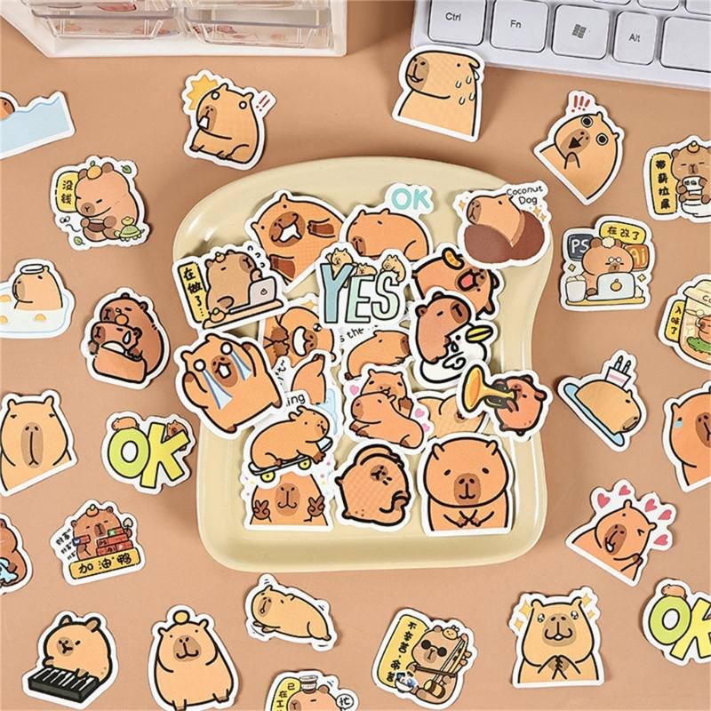 Adorable Capybaras Themed School Supplies Set Includes Practical Items Pen Eraser Sticker Memo Pad Study Essential