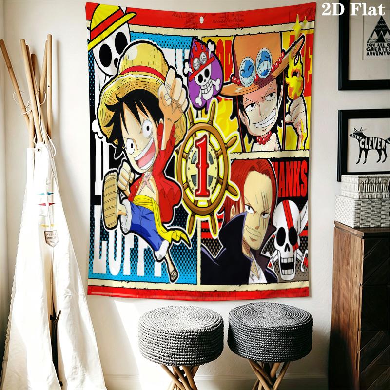 Tapeçaria de Parede Monkey D Luffy de One Piece Pendurado Estético na Parede Manta de Tecido Impresso Tapeçarias Decorativas Para Quarto Sala de Estar Decoração de Casa
