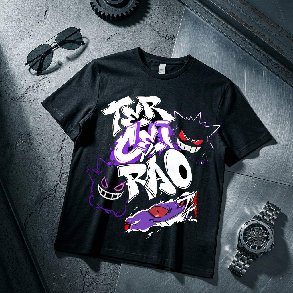 Yk Gengar Kids T Shirt Unisex Women Cotton Short Sleeve Tee Anime Print Tops Streetwear Parentchild Clothing