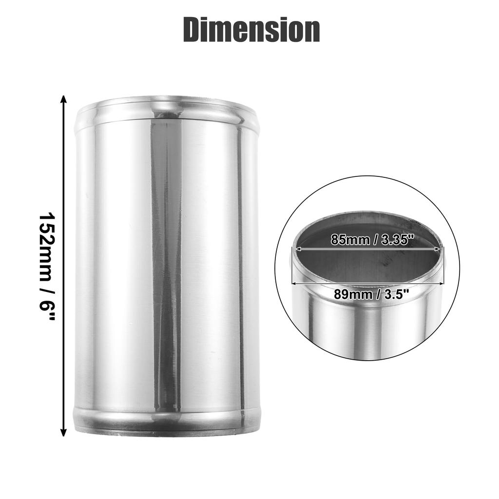 ACROPIX 89mm 3.5" OD 6" 152mm Length Universal Car Aluminum Alloy Intercooler Pipe Straight