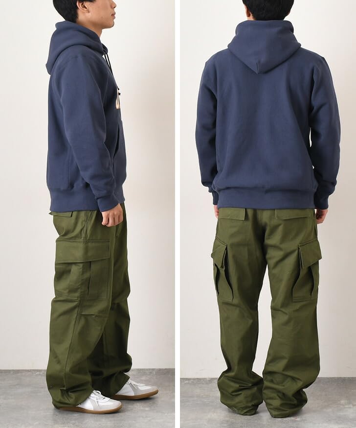 Parka Long Sleeve Brushed Lining Rubber Print Hooded Sweatshirt REVERSE Dark Navy [Champion] 11.5oz WEAVE(R) C3-A123 Men's