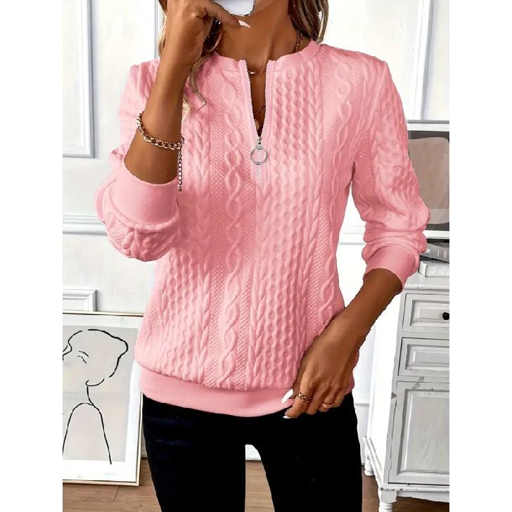 Cross-Border Hot Sale Women's Pullover Sweatshirt Four-in-One Quilted Casual Sweatshirt Zipper Sweatshirt