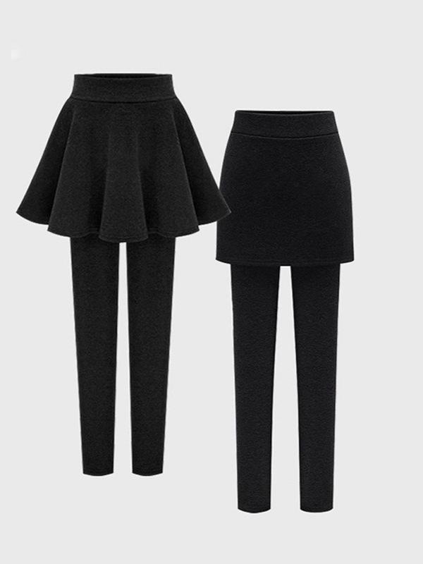 Women's Spring/Summer 2026 Short-Leg Thin Leggings with Faux Two-Piece Skirt