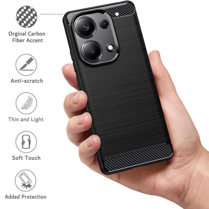 Coque - E.F.CONNECTION - Pour Xiaomi Redmi Note 13 Pro 4G - Antichoc - Anti-Rayures - Effet Fibre Carbone