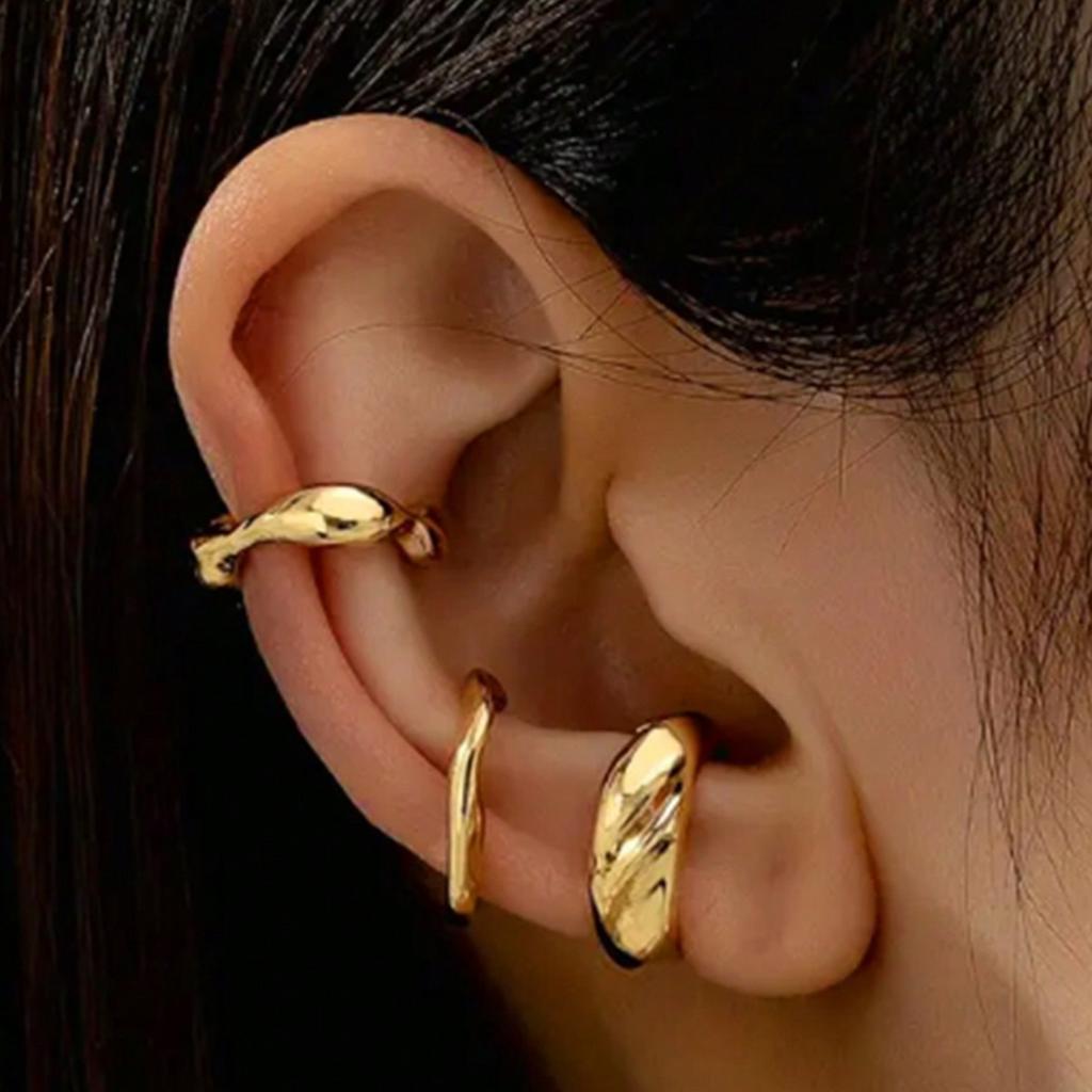 3 Stück/Set Silberfarbene Kleine Creolen für Damen Einfaches Geometrisches Minimalistisches Huggie Ohrring-Set Punk Rock Schmuckzubehör