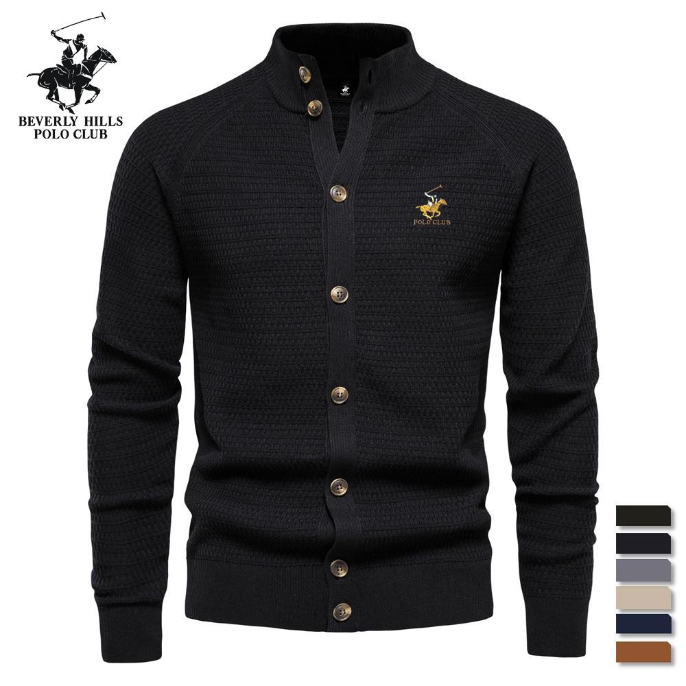

POLO CLUB 2025 Pony Embroidered Autumn and Winter New Trend Solid Color Cardigan Men s Sweater Business High-quality Sweater Knitted Sweater S