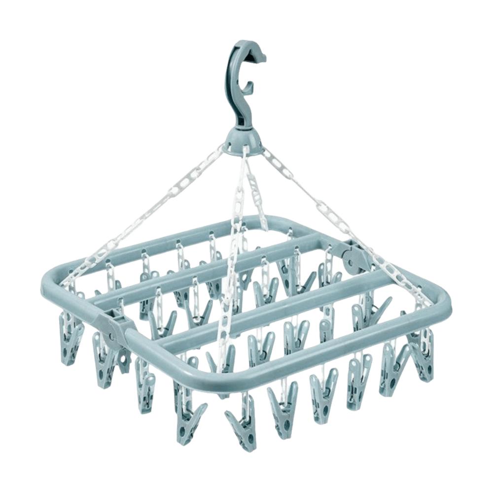 32 Clips Drying Rack Extra Thick Laundry Set Foldable Drip Hanger  Underwear Drying